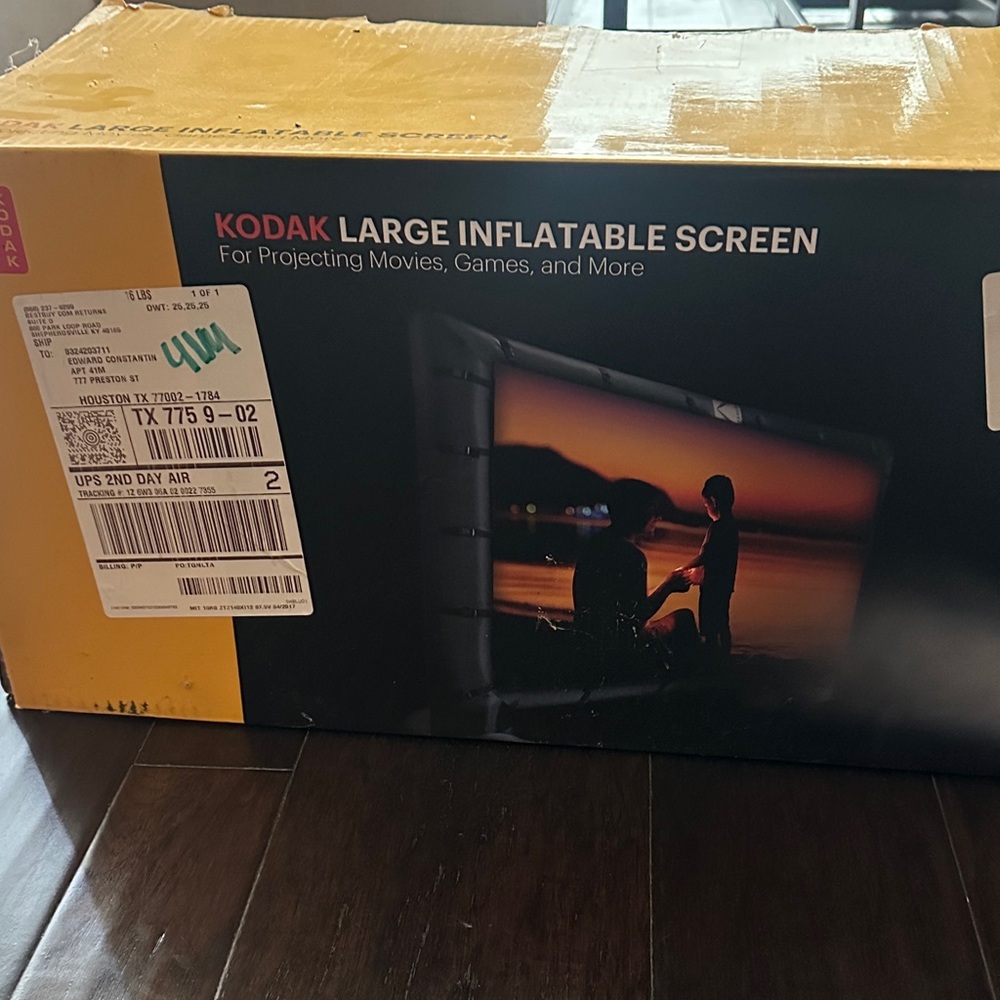 Kodak Inflatable Screen with Yellow and Black Design